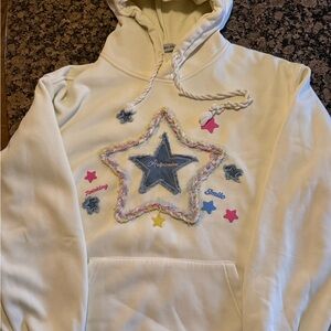 Aelfric Eden Cream Hoodie with Blue Logo